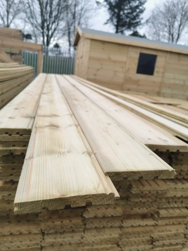 2nd class Pinewood Pressure Treated European T&G cladding 18mm x 145mm x 4.2m (14ft)