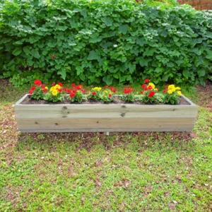 Large Wooden Rectangular Planter 45x30cm x200cm