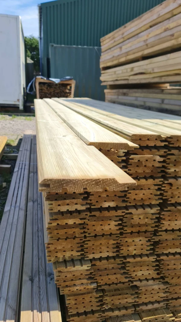 Premium Pinewood Pressure Treated T&G cladding 21mm x 145mm
